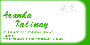 aranka kalinay business card